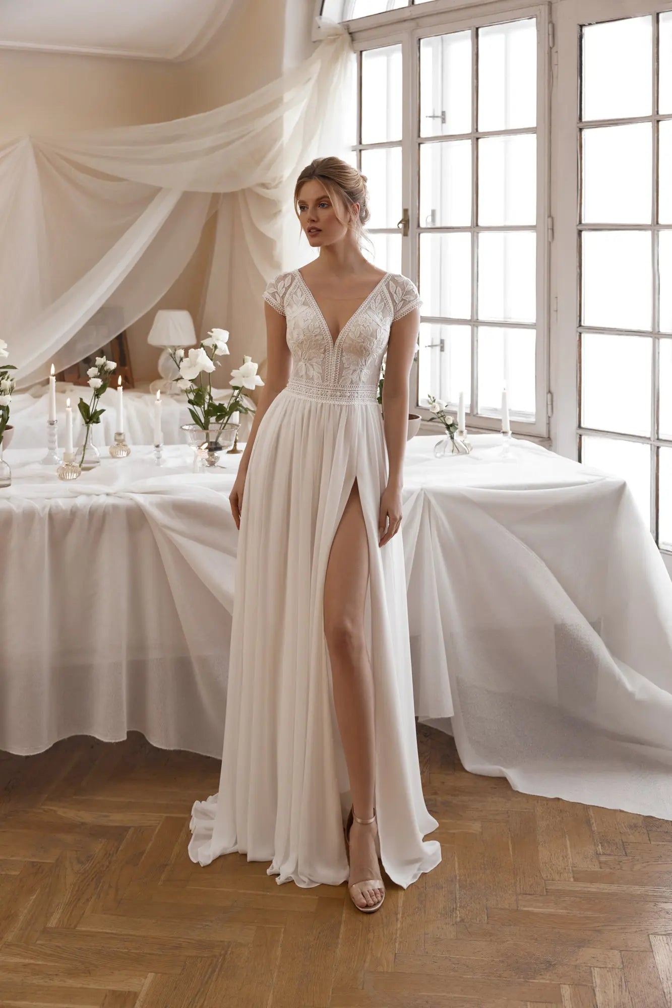 Juliette A - line wedding dress romantic and effortlessly chic - violetta - bridal