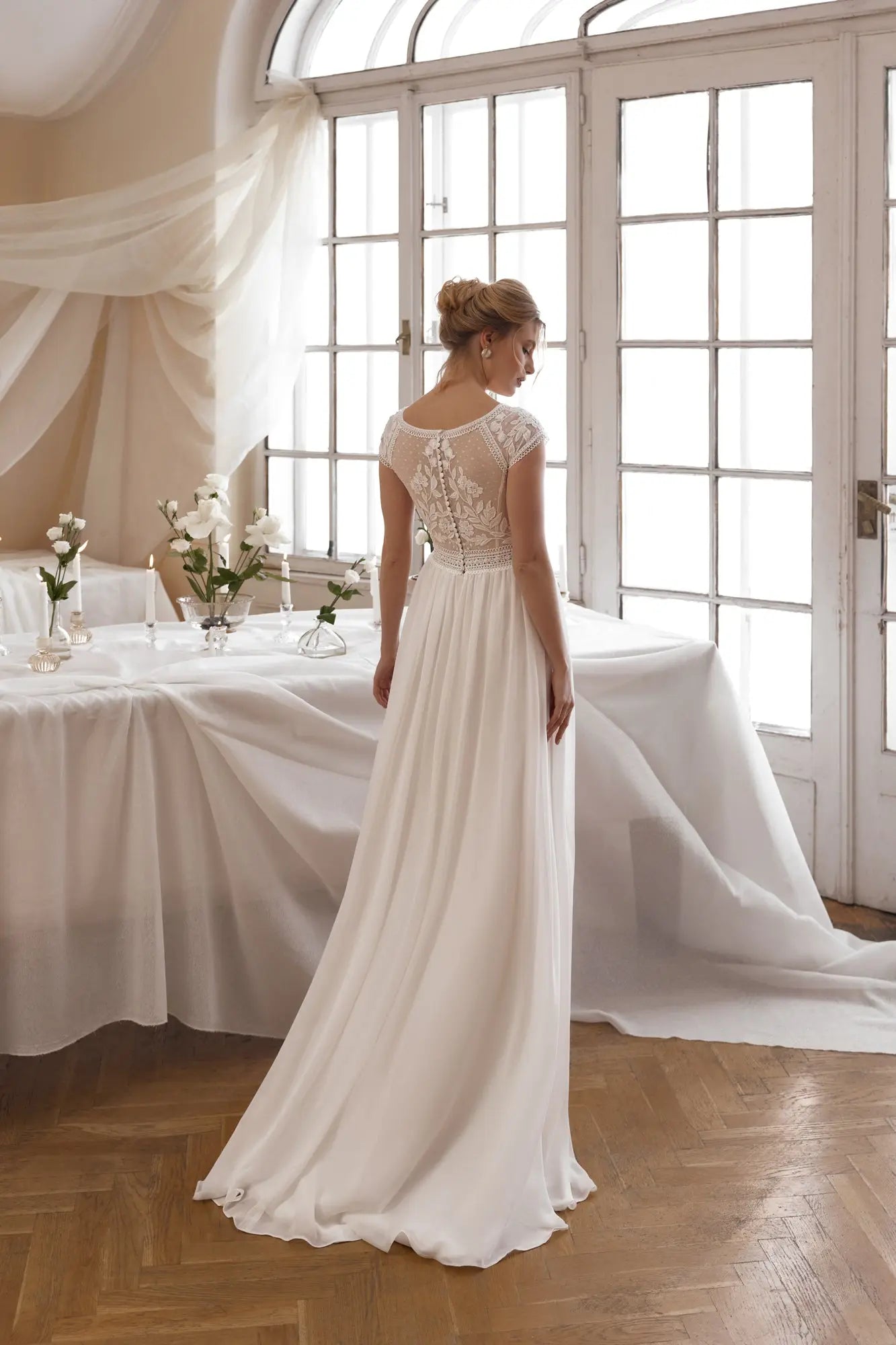 Juliette A - line wedding dress romantic and effortlessly chic - violetta - bridal