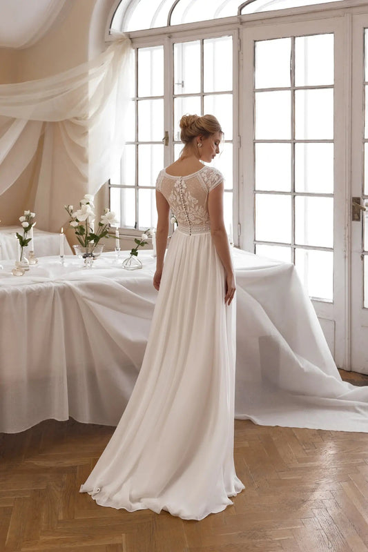 Juliette A - line wedding dress romantic and effortlessly chic - violetta - bridal