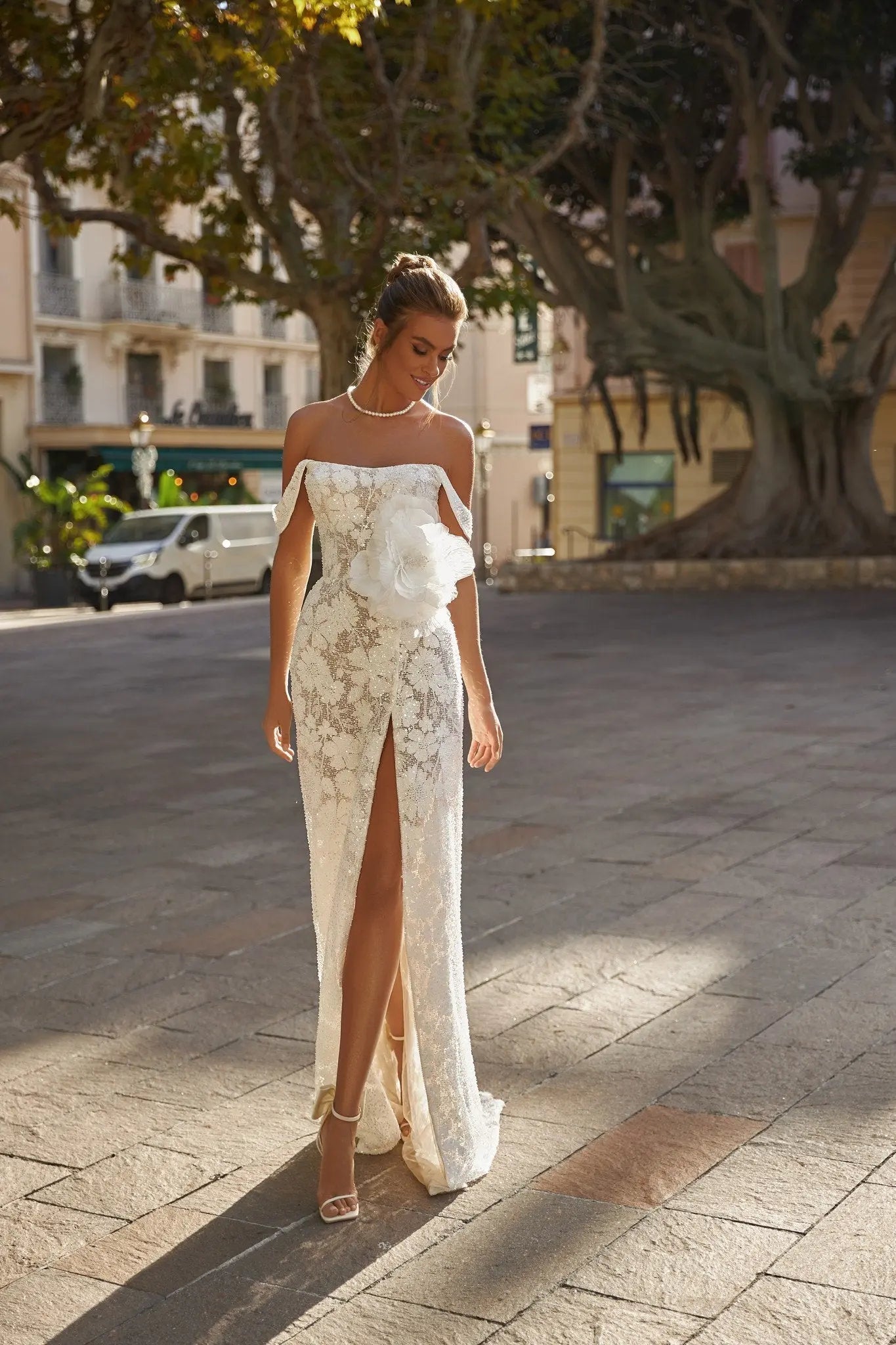 Kelly transparent sheath silhouette dress - violetta - bridal