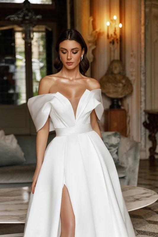 Kerry A - line off - shoulder dress - violetta - bridal