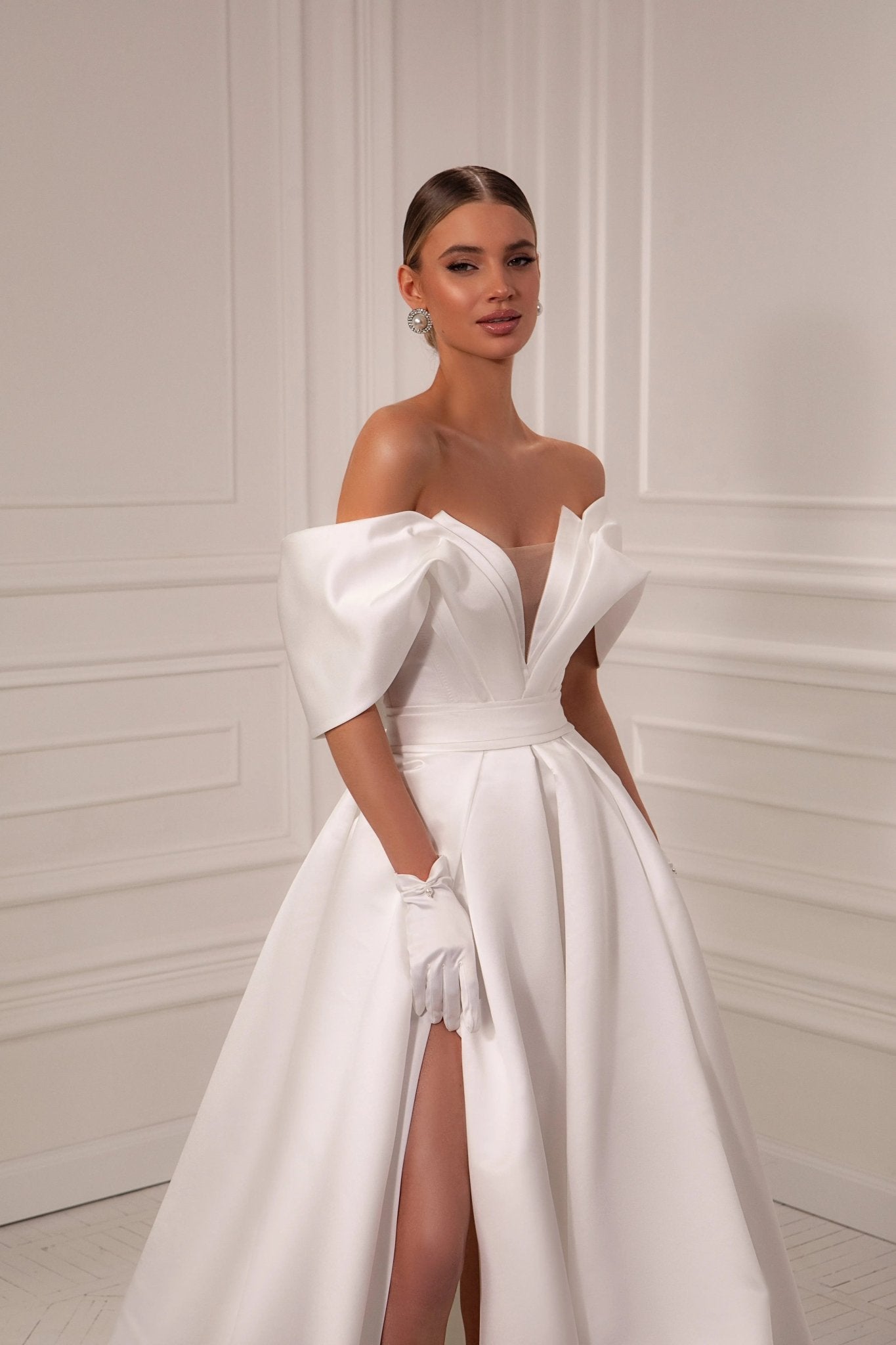 Kerry A - line off - shoulder dress - violetta - bridal