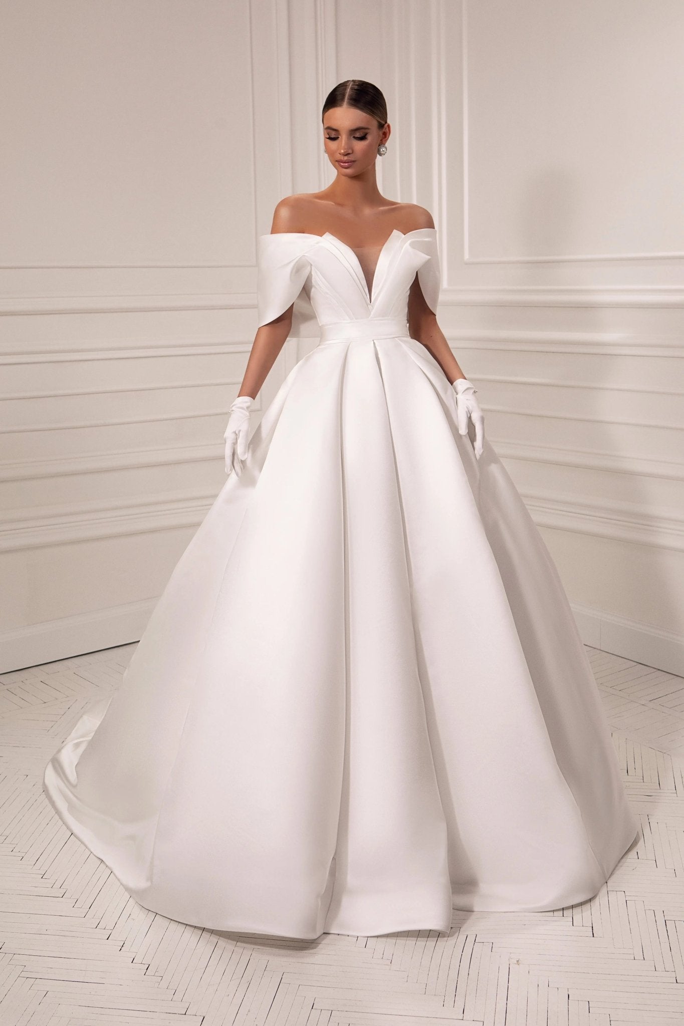 Kerry A - line off - shoulder dress - violetta - bridal