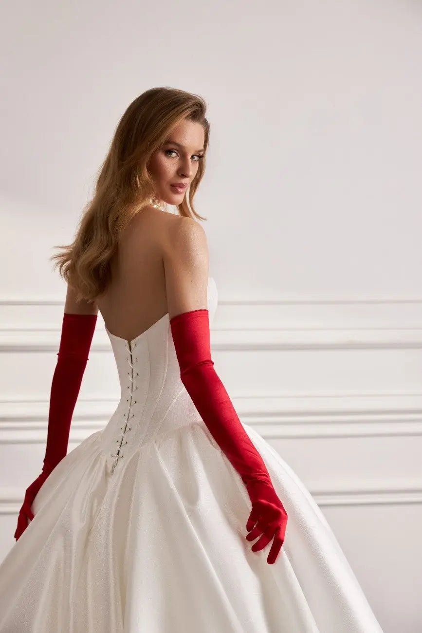 Lizzy A Line satin glitter dress - violetta - bridal