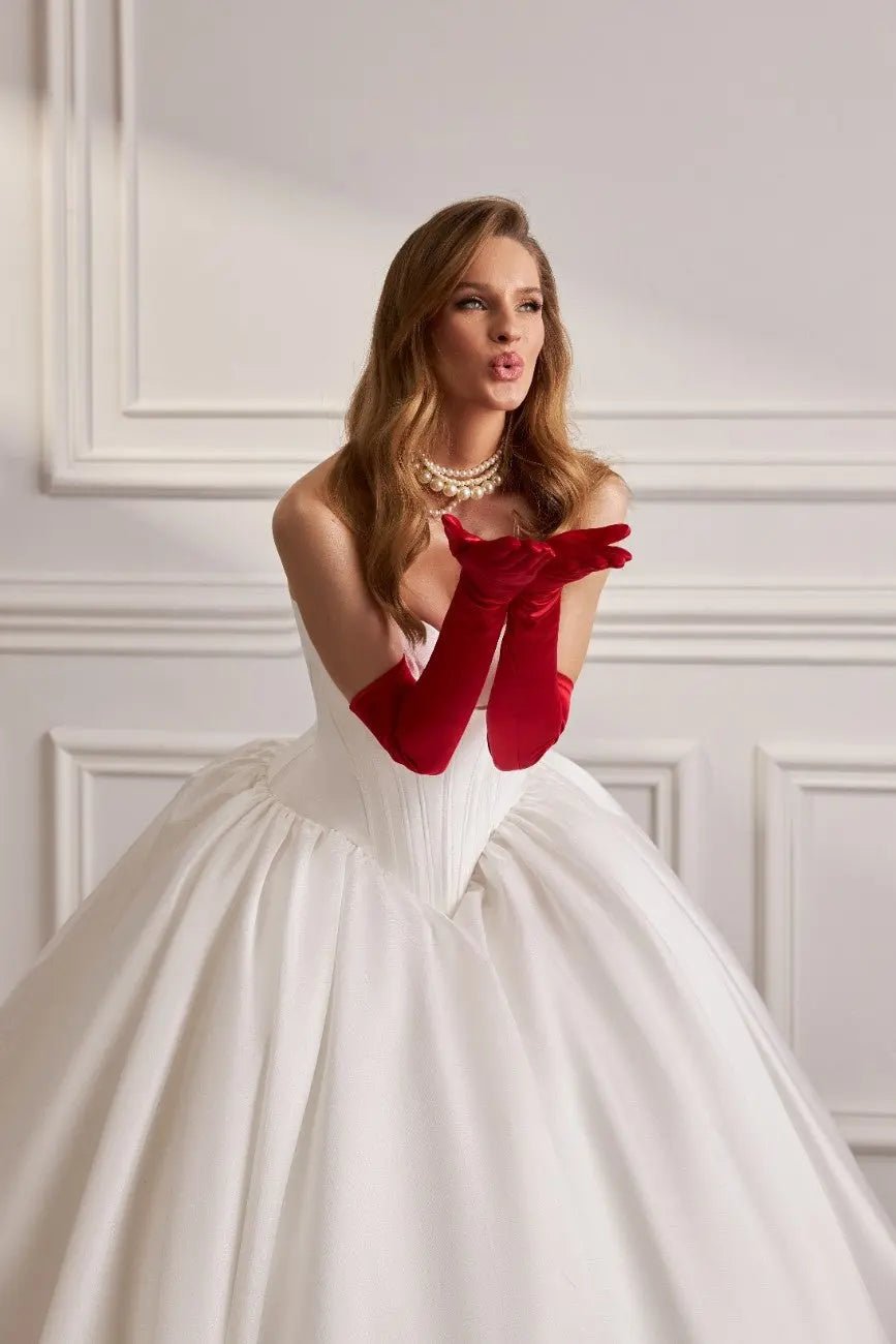 Lizzy A Line satin glitter dress - violetta - bridal