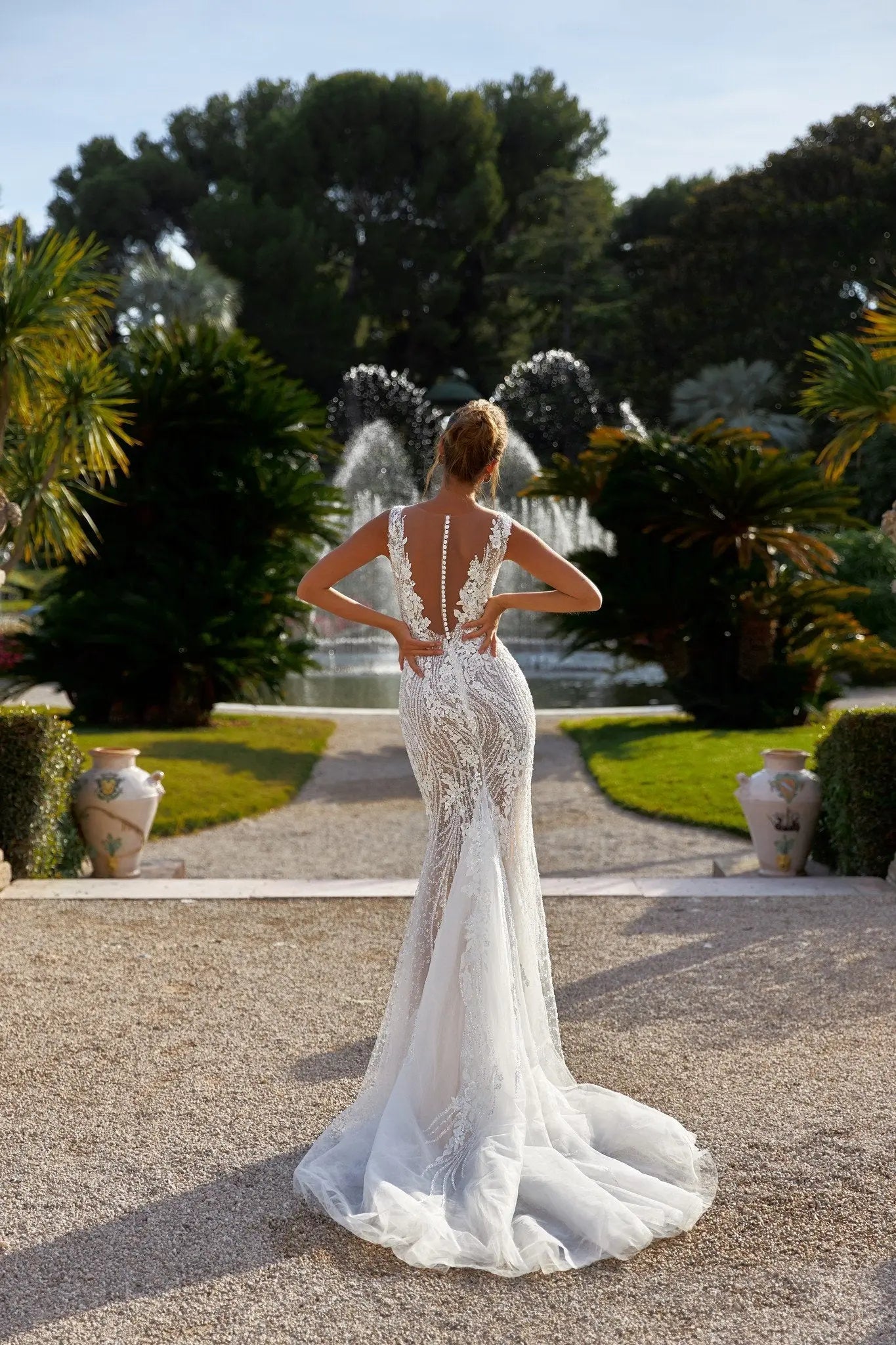 Louise fitted lace dress with lining - violetta - bridal