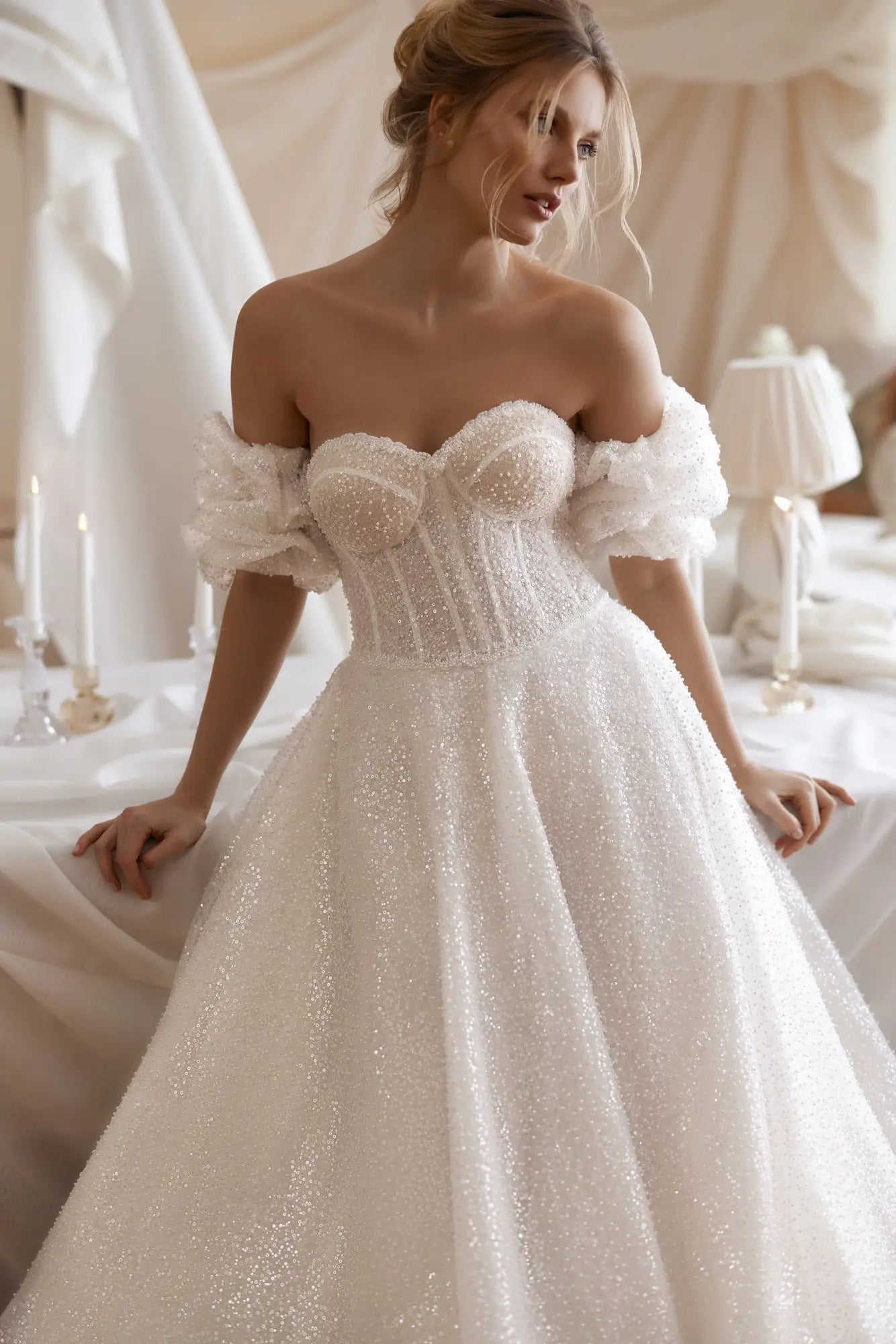 Martina beaded bodice wedding dress - violetta - bridal