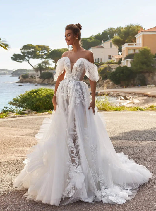 Megan A Line wedding dress with sequins - violetta - bridal