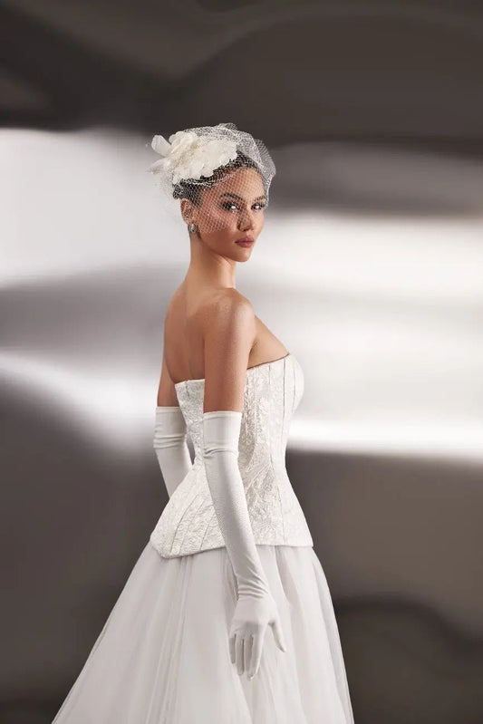 Milagros A Line wedding dress with open back - violetta - bridal