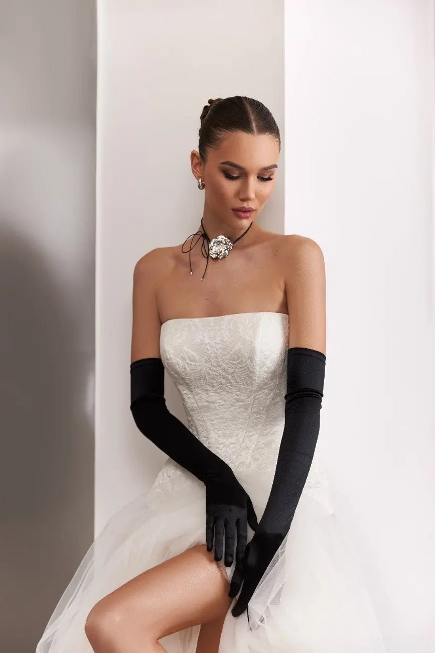 Milagros A Line wedding dress with open back - violetta - bridal