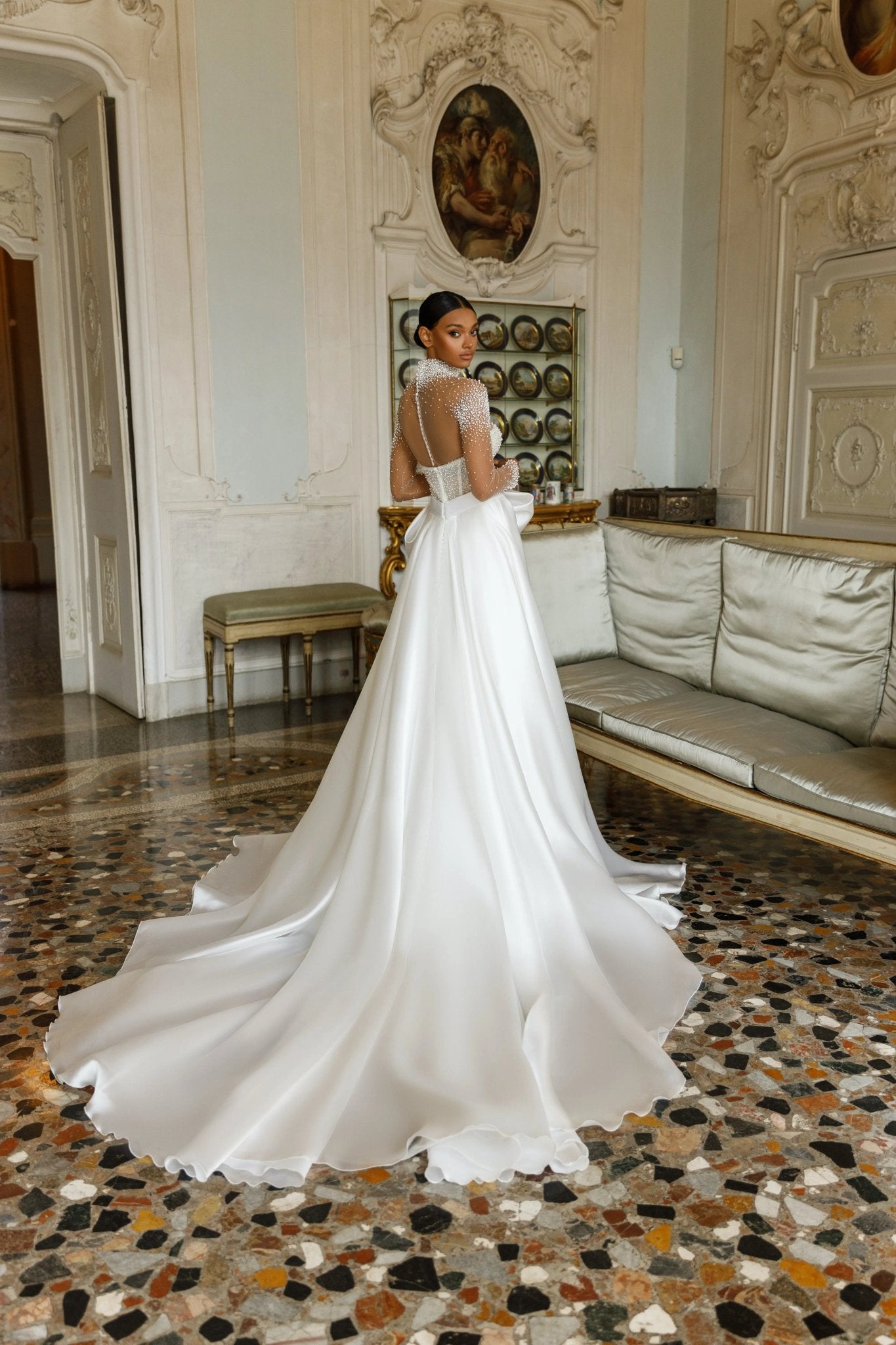 Mirella dramatic A - line wedding dress - violetta - bridal