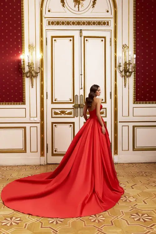 Model Number 1084 red ball gown couture - violetta - bridal