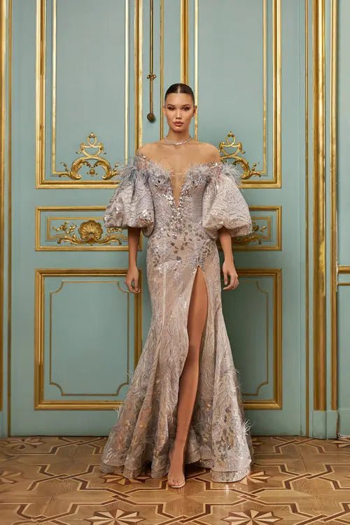 Model Number 2312 off - shoulder couture gown - violetta - bridal