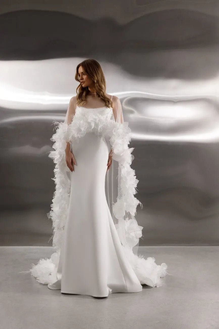 Olivia cape silhouette bridal dress - violetta - bridal