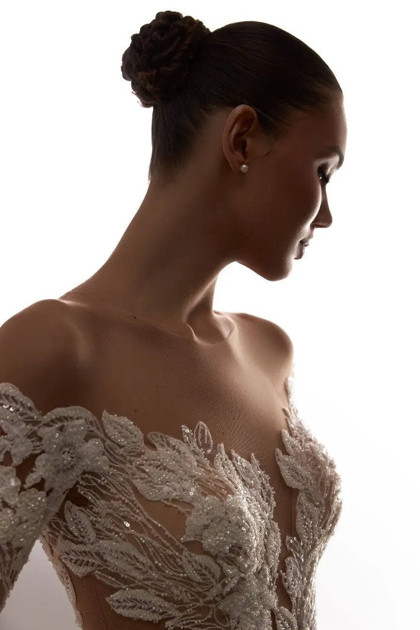 Paris wedding dress with detachable overskirt - violetta - bridal