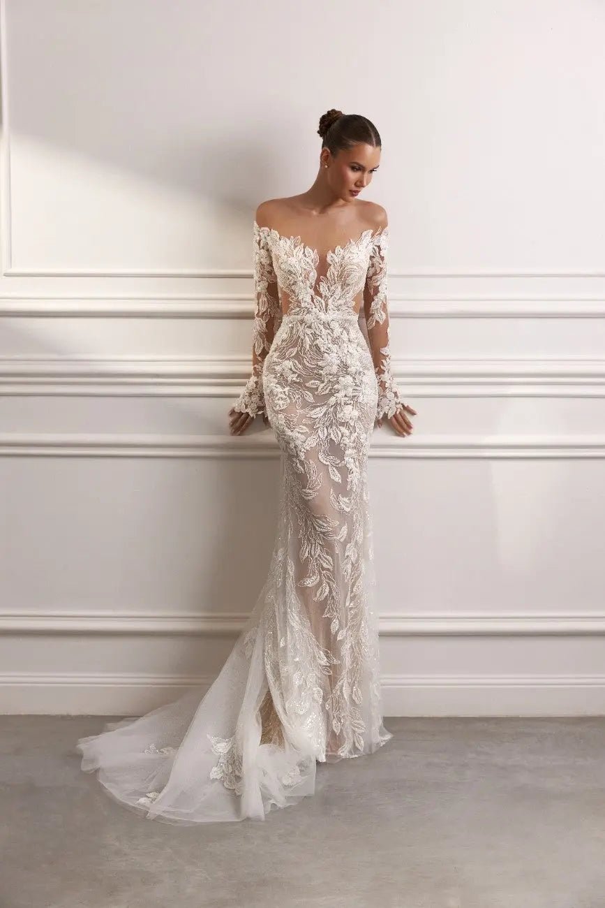 Paris wedding dress with detachable overskirt - violetta - bridal