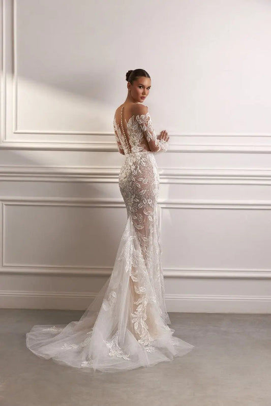 Paris wedding dress with detachable overskirt - violetta - bridal