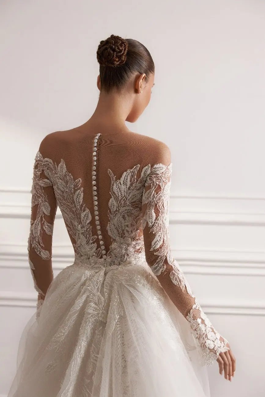 Paris wedding dress with detachable overskirt - violetta - bridal