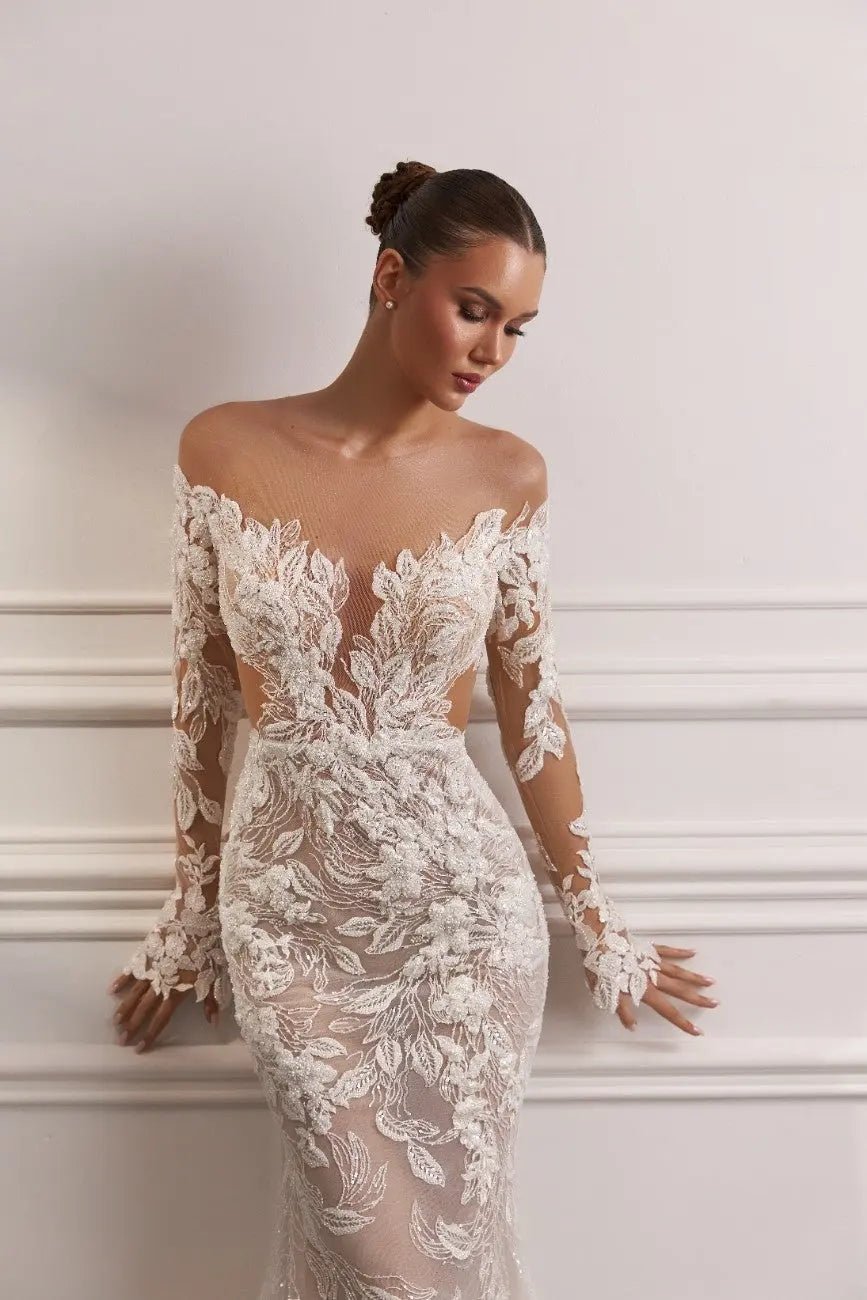 Paris wedding dress with detachable overskirt - violetta - bridal