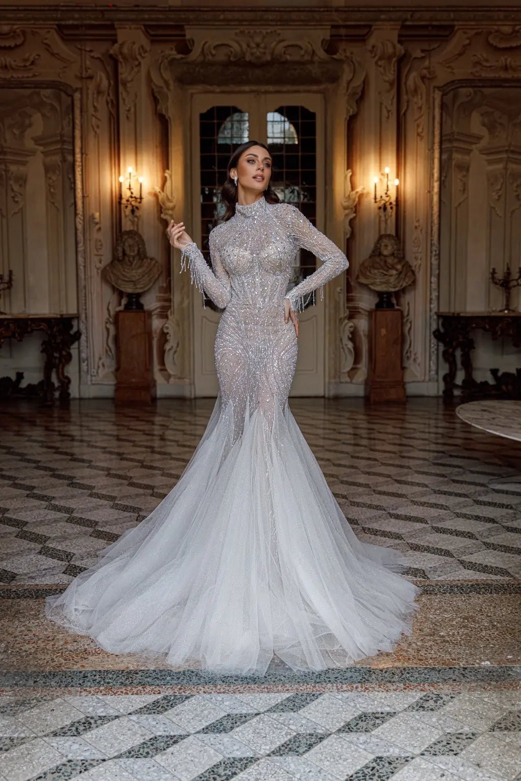 Patricia mermaid bridal gown sheer illusion - violetta - bridal