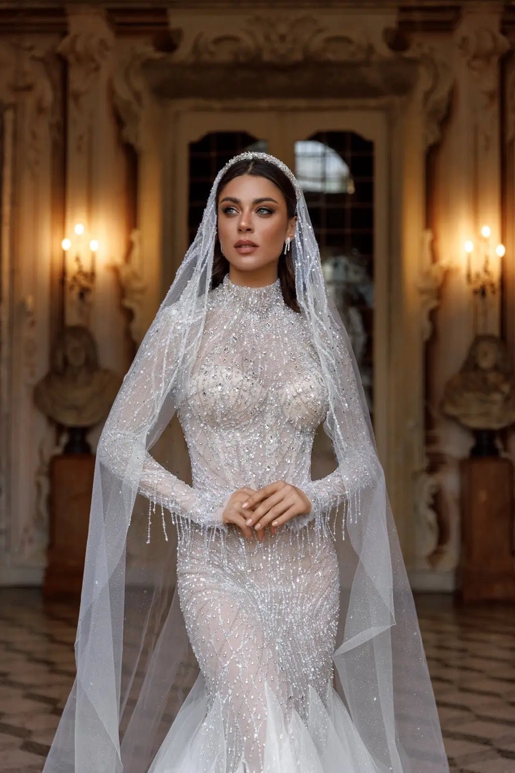 Patricia mermaid bridal gown sheer illusion - violetta - bridal