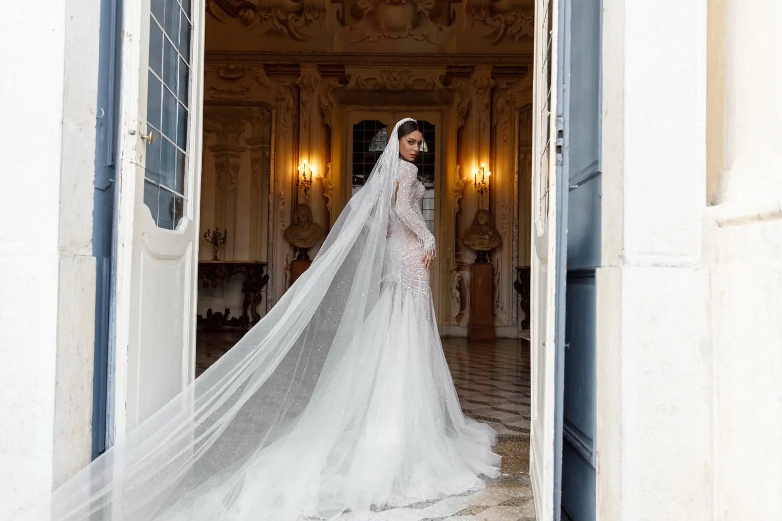 Patricia mermaid bridal gown sheer illusion - violetta - bridal