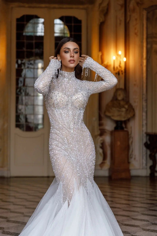 Patricia mermaid bridal gown sheer illusion- violetta - bridal