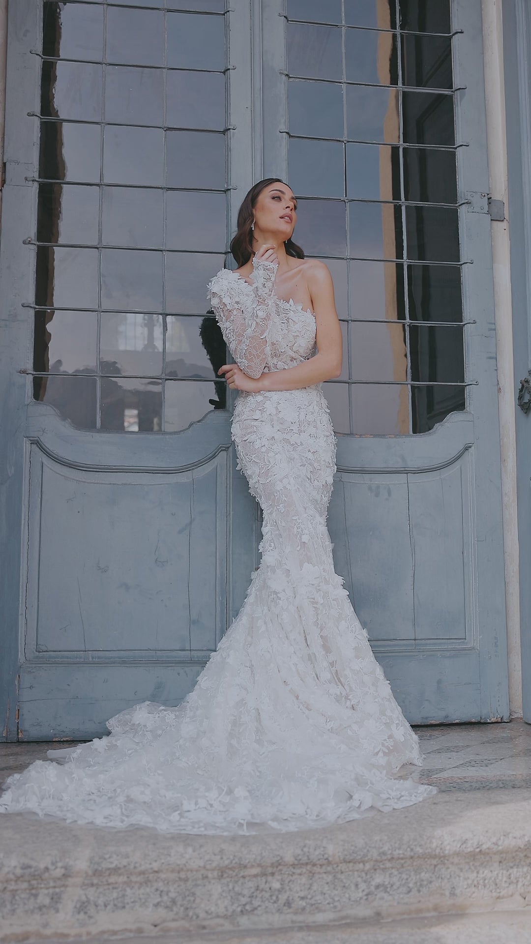 Harper asymmetrical bridal dress