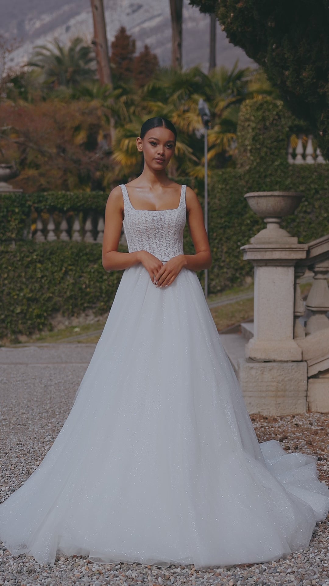 Izara glitter tulle A-line dress