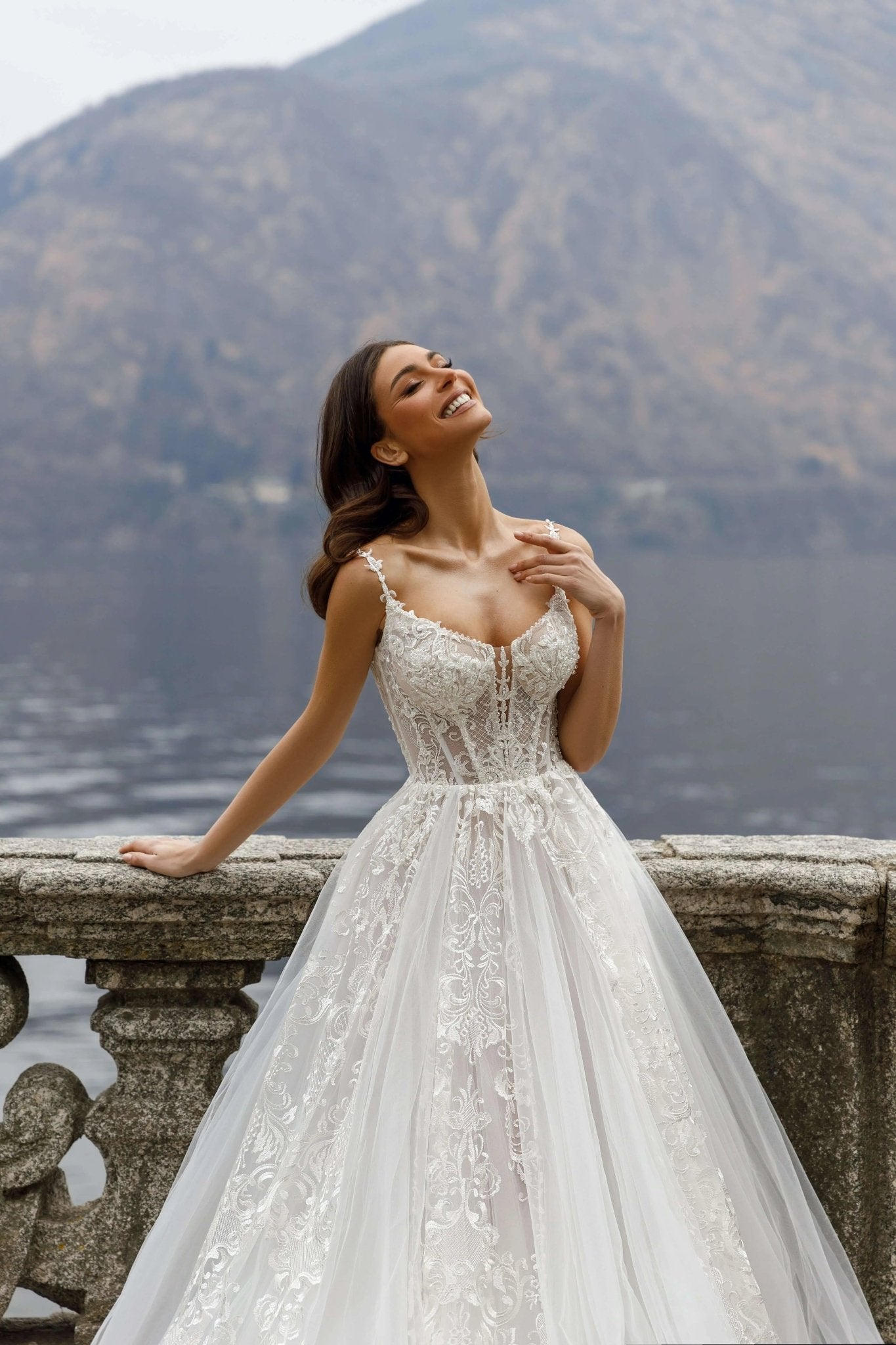 Ruby transparent corset A - line dress - violetta - bridal