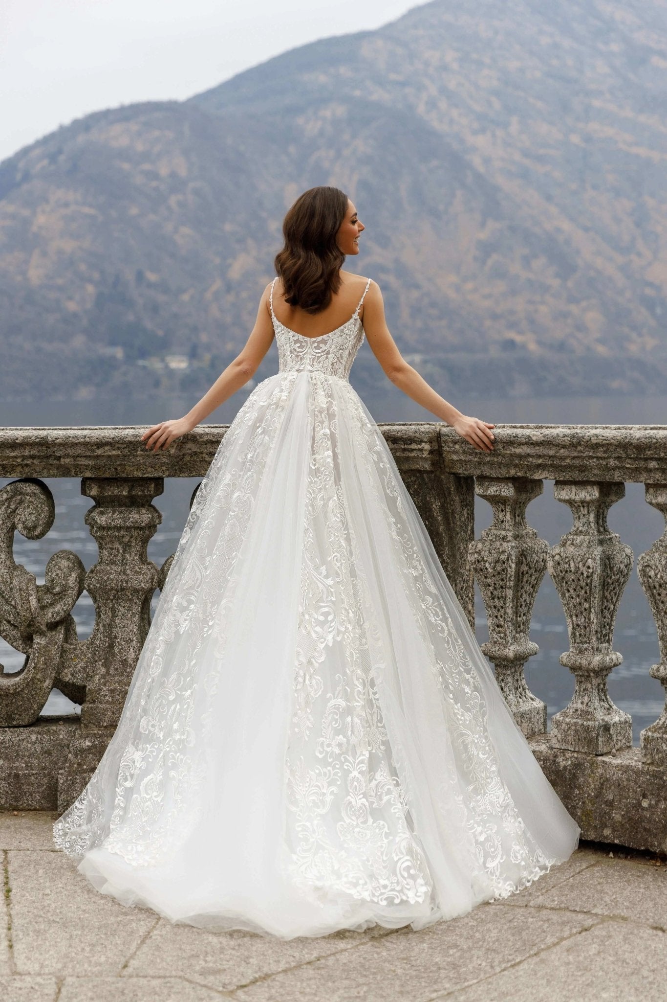 Ruby transparent corset A - line dress - violetta - bridal