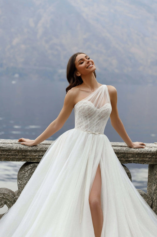 Rudy asymmetrical A - line dress - violetta - bridal