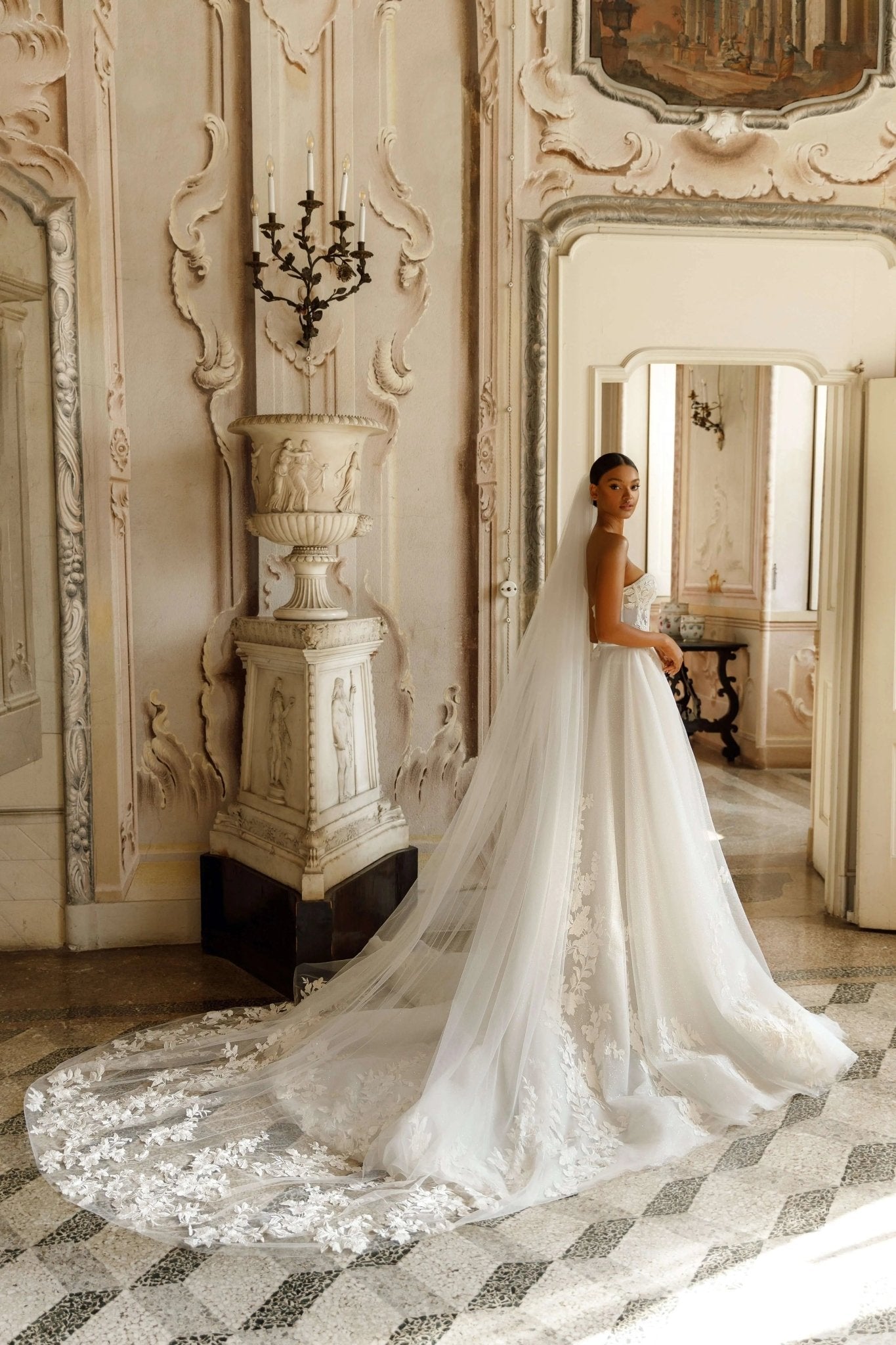 Sansa A-line semitransparent corset dress - violetta-bridal