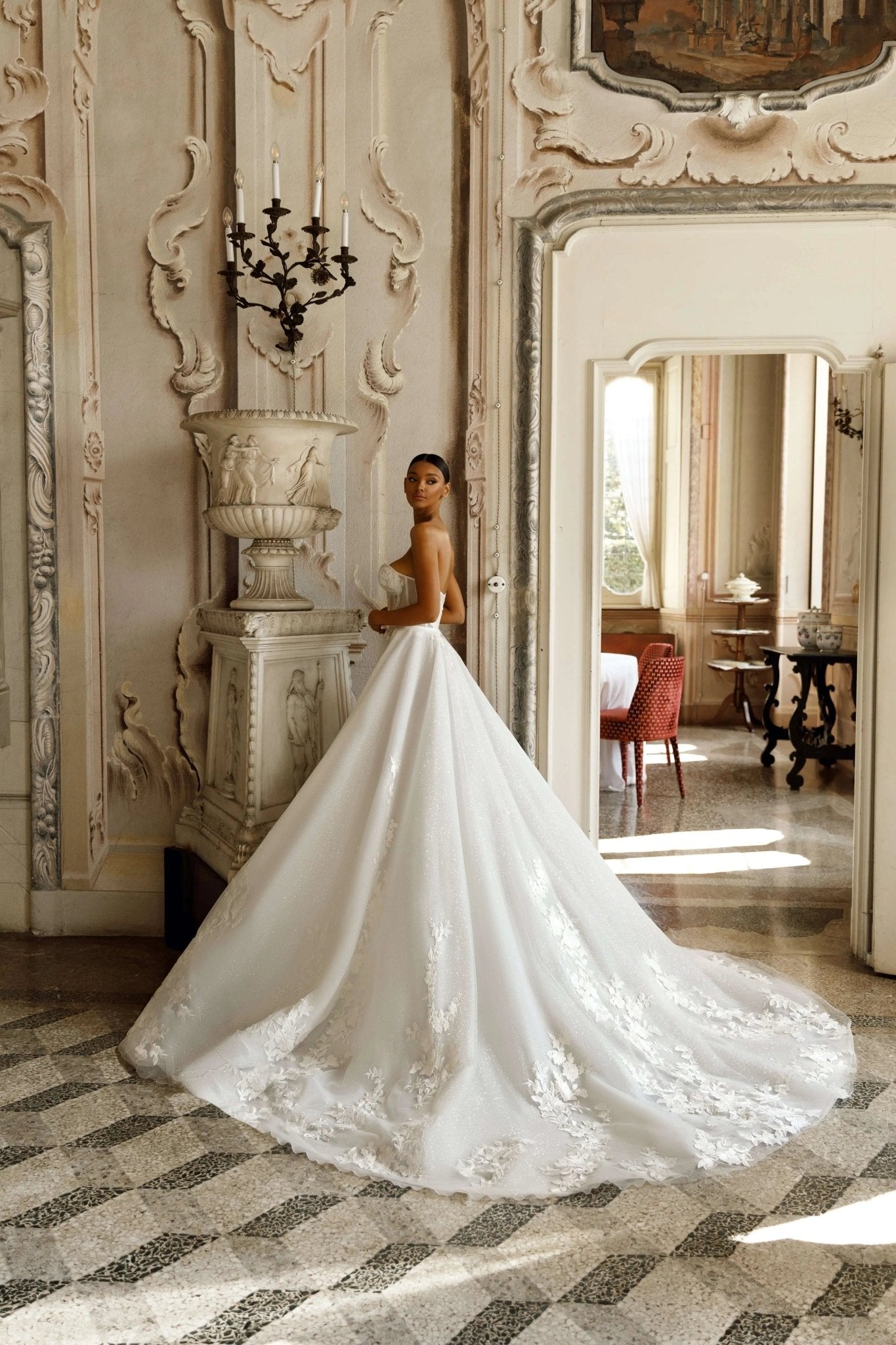 Sansa A-line semitransparent corset dress - violetta-bridal