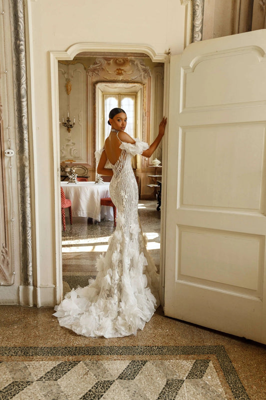 Silvia elegant fitted dress with lining - violetta - bridal