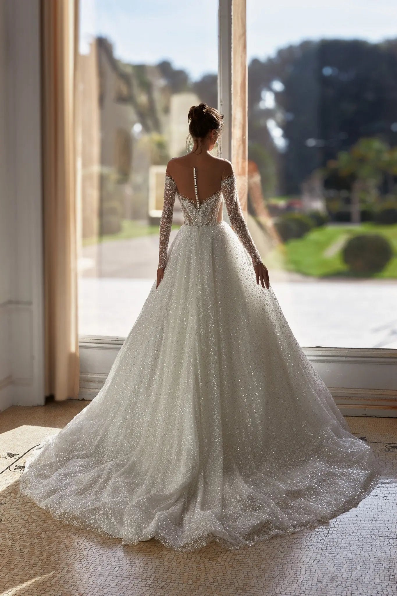 Sophie embroidered A Line bridal dress - violetta - bridal