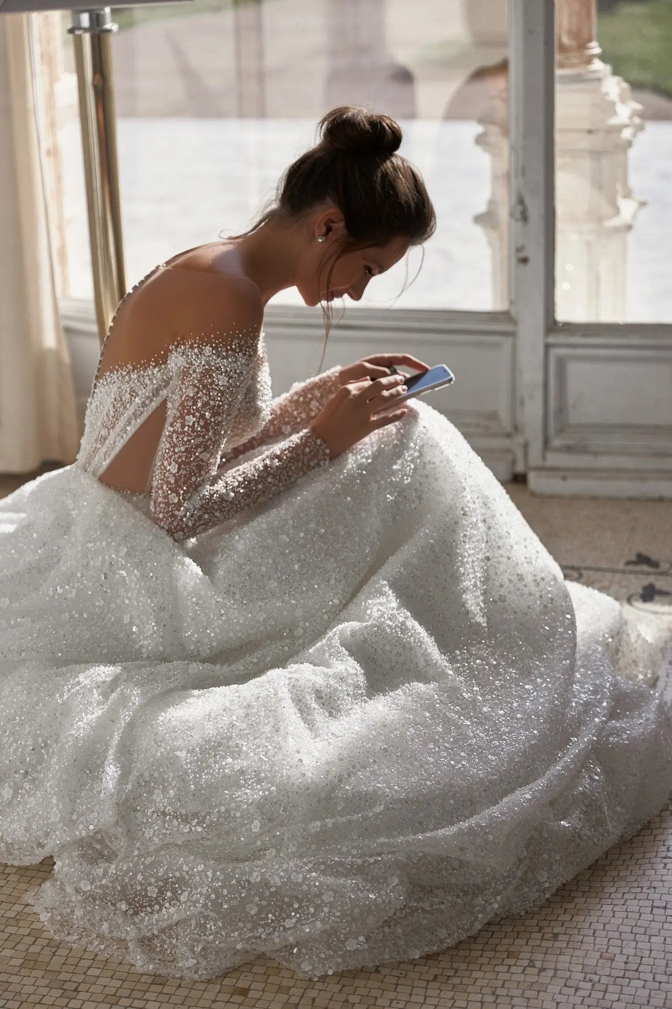 Sophie embroidered A Line bridal dress - violetta - bridal